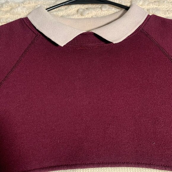 Vintage Peter Pan Collar Sweatshirt with Bird Pattern - Picture 2 of 11